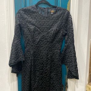 Black Flare Arm Dress